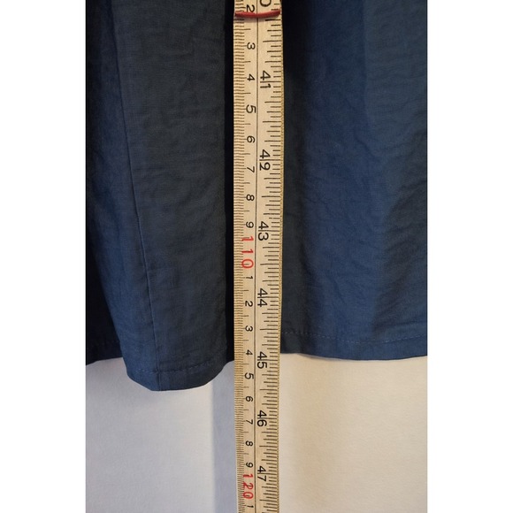 Isabel Maternity Women L Dress Blue Rayon Maxi Scoop Neck Puff Sleeve Tier - Picture 10 of 10